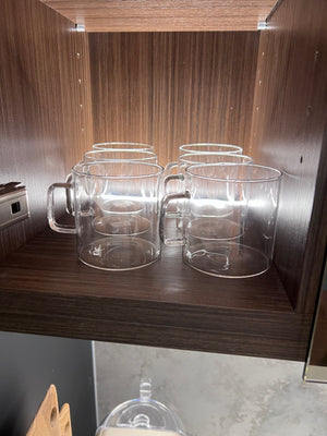 *BRAND NEW 12 CB2 'Cantina' Glass Coffee Mugs (*Retail value $95)