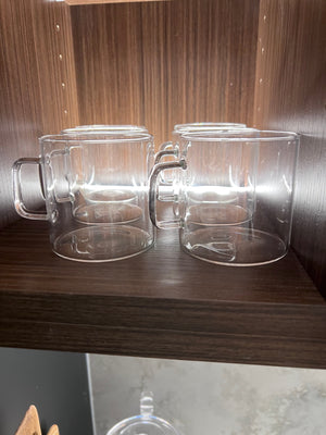 *BRAND NEW 12 CB2 'Cantina' Glass Coffee Mugs (*Retail value $95)