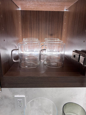 *BRAND NEW 12 CB2 'Cantina' Glass Coffee Mugs (*Retail value $95)