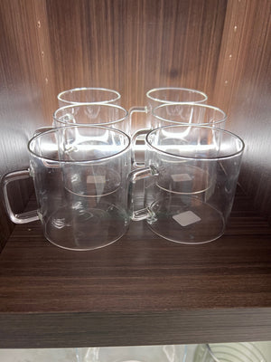 *BRAND NEW 12 CB2 'Cantina' Glass Coffee Mugs (*Retail value $95)