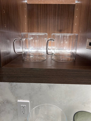 *BRAND NEW 12 CB2 'Cantina' Glass Coffee Mugs (*Retail value $95)