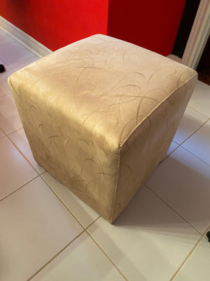 Small Round Upholstered Cube