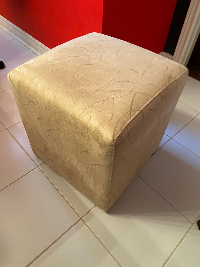 Small Round Upholstered Cube