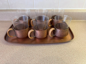 Copper/Glass Tea Set + Tray