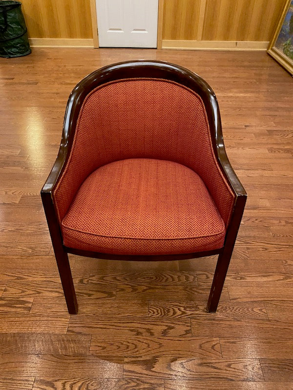 7 Red Upholstered Tub Chairs, Wood Fame- Creative Custom Furnishings Inc. (*Priced Individually)