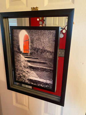 Red Door, Wall Art Mirrored Frame