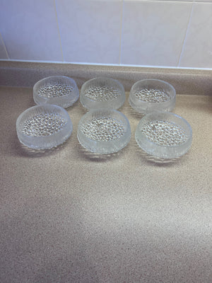 6 iittala Ultima Thule Footed Glass Dessert Bowls