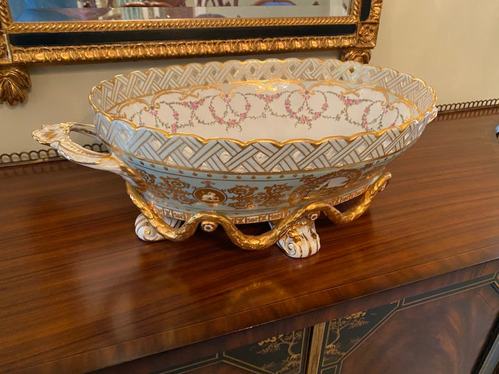 Hand Painted Footed Porcelain Bowl