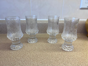 4 iittala Tapio Wirkkala Ultima Thule Liqueur Glasses- 4"h