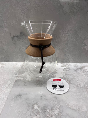*BRAND NEW Bodum Pour Over Coffee Maker with Permanent Filter, 1 Liter, Cork Band