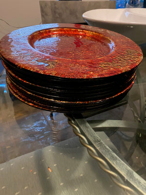 10 Red Charger Plates