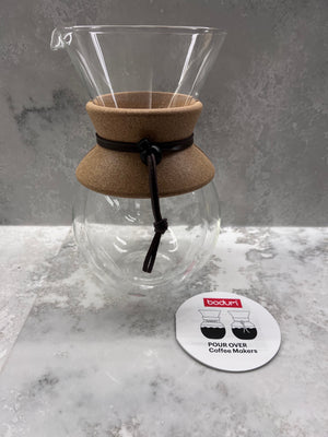*BRAND NEW Bodum Pour Over Coffee Maker with Permanent Filter, 1 Liter, Cork Band