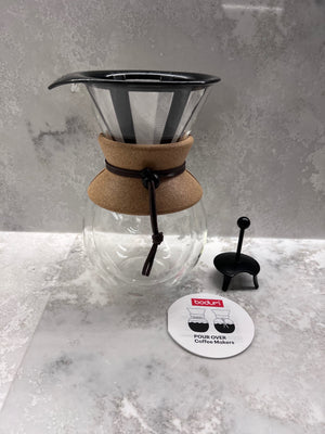 *BRAND NEW Bodum Pour Over Coffee Maker with Permanent Filter, 1 Liter, Cork Band