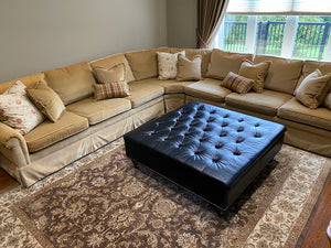 Cooper Bros Custom Made Gold Velvet Sectional Sofa