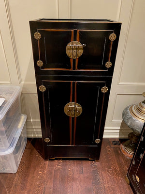 Black Oriental Ming Wood Cabinet