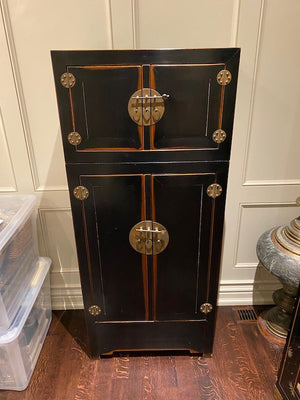 Black Oriental Ming Wood Cabinet