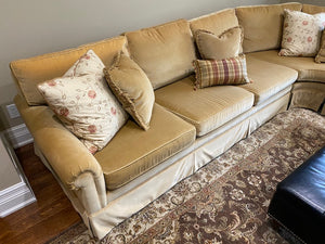 Cooper Bros Custom Made Gold Velvet Sectional Sofa