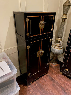 Black Oriental Ming Wood Cabinet