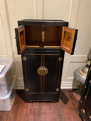 Black Oriental Ming Wood Cabinet