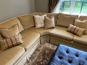 Cooper Bros Custom Made Gold Velvet Sectional Sofa
