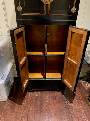 Black Oriental Ming Wood Cabinet