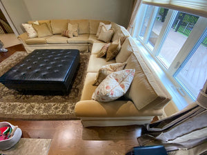Cooper Bros Custom Made Gold Velvet Sectional Sofa