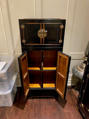 Black Oriental Ming Wood Cabinet