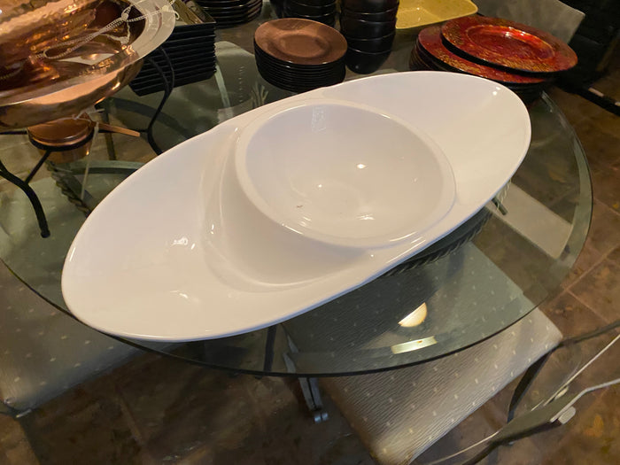 Browne Baza Ceramic Bowl, 3 Compartment- 35"