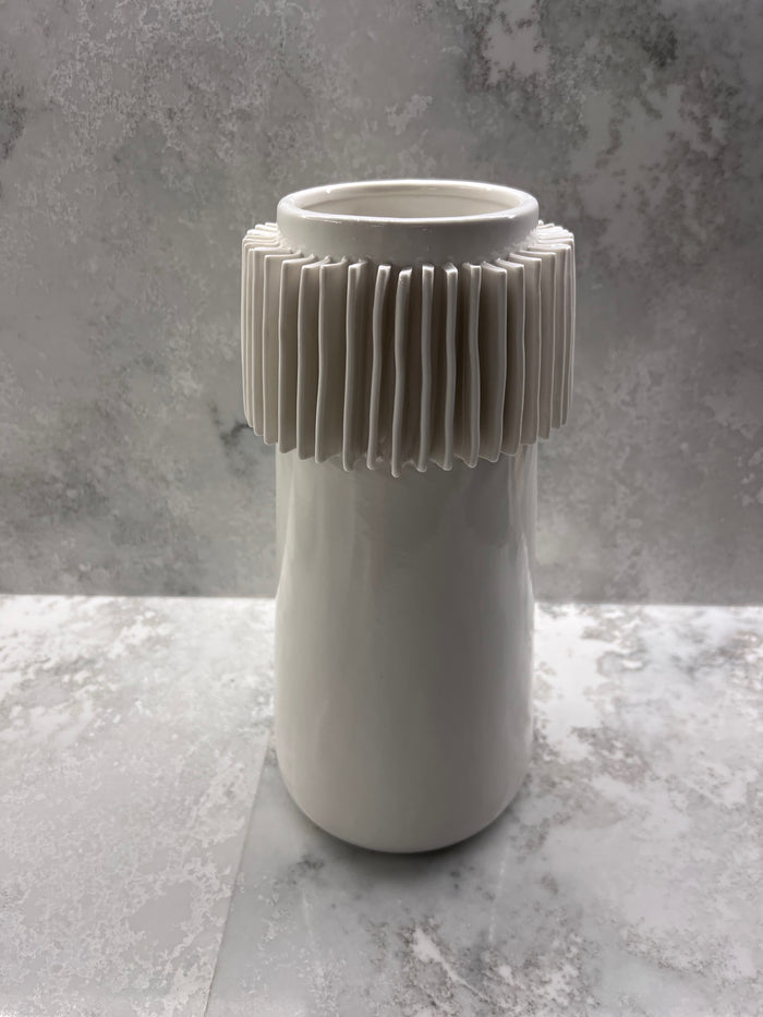*BRAND NEW CB2 Ruff White Vase (*Retail value $90)