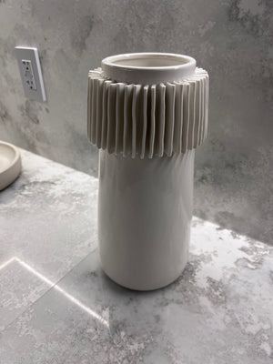 *BRAND NEW CB2 Ruff White Vase (*Retail value $90)