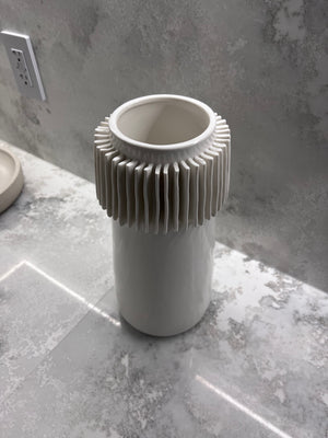*BRAND NEW CB2 Ruff White Vase (*Retail value $90)