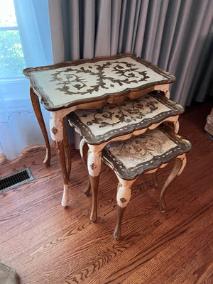Set of 3 Florentine Nesting Tables, Made in Italy