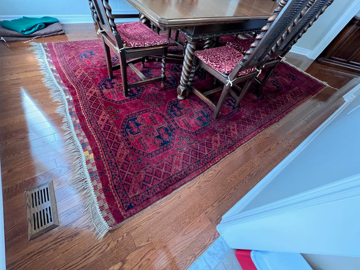 Afghan 100% Wool Red Rug