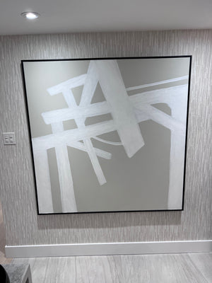 *BRAND NEW Sunpan Painting 'Breaking Barriers' - 60" x 60" - in Black Floater Frame (*Retail value $1,210)