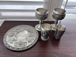 Vintage Zinn Becker Stuttgart Embossed Pewter Hand Engraved Lot