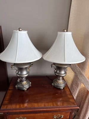 Pair of Silver & Gold Table Lamps