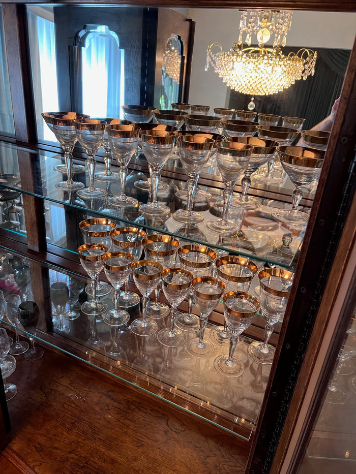 Gold Rim Glassware Lot (24 Pieces)