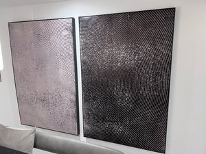 *BRAND NEW Sunpan OPPOSITES ATTRACT - SET OF 2 - 40" X 60" - CHARCOAL FLOATER FRAME (*Retail value $3,777))