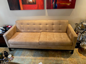 "Silva" Beige Microsuede Sofa