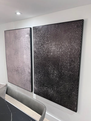 *BRAND NEW Sunpan OPPOSITES ATTRACT - SET OF 2 - 40" X 60" - CHARCOAL FLOATER FRAME (*Retail value $3,777))