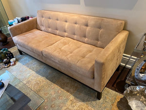 "Silva" Beige Microsuede Sofa