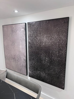 *BRAND NEW Sunpan OPPOSITES ATTRACT - SET OF 2 - 40" X 60" - CHARCOAL FLOATER FRAME (*Retail value $3,777))