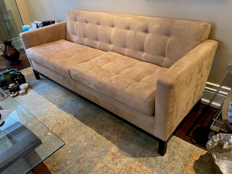 Silva Beige Microsuede Sofa