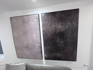 *BRAND NEW Sunpan OPPOSITES ATTRACT - SET OF 2 - 40" X 60" - CHARCOAL FLOATER FRAME (*Retail value $3,777))