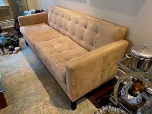 "Silva" Beige Microsuede Sofa