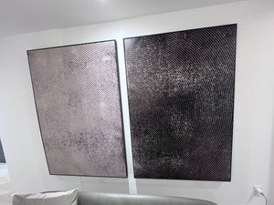 *BRAND NEW Sunpan OPPOSITES ATTRACT - SET OF 2 - 40" X 60" - CHARCOAL FLOATER FRAME (*Retail value $3,777))