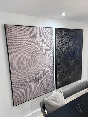 *BRAND NEW Sunpan OPPOSITES ATTRACT - SET OF 2 - 40" X 60" - CHARCOAL FLOATER FRAME (*Retail value $3,777))
