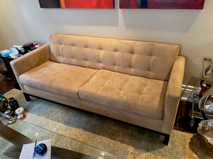 "Silva" Beige Microsuede Sofa