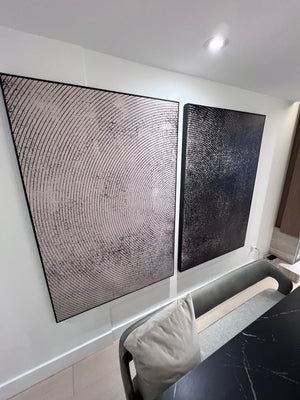 *BRAND NEW Sunpan OPPOSITES ATTRACT - SET OF 2 - 40" X 60" - CHARCOAL FLOATER FRAME (*Retail value $3,777))