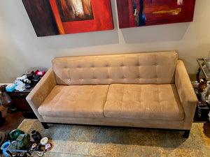 "Silva" Beige Microsuede Sofa